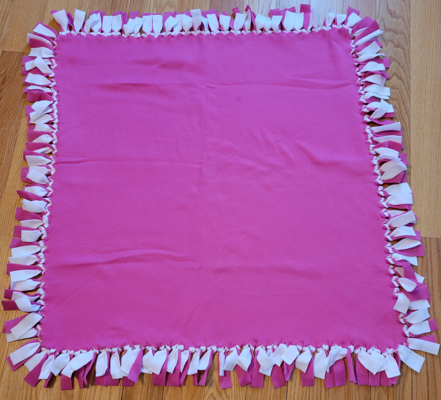 Fleece baby blanket - Pink/White