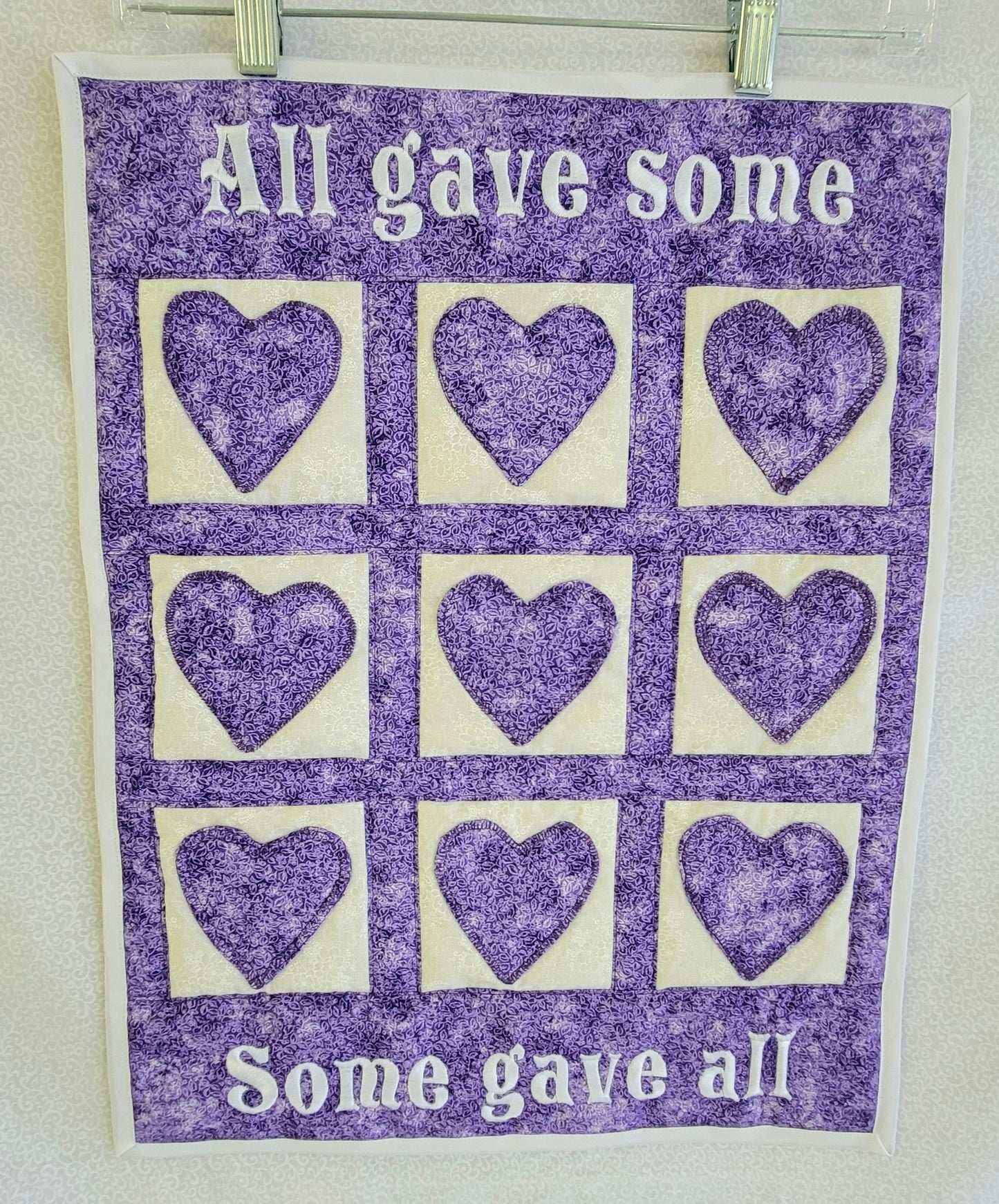 Quilted Wall Hanging - Purple Heart