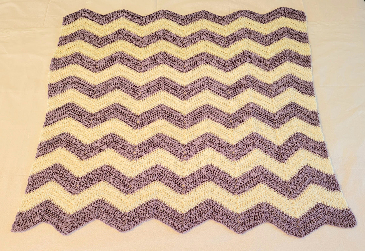 Hand crocheted Chevron baby blanket