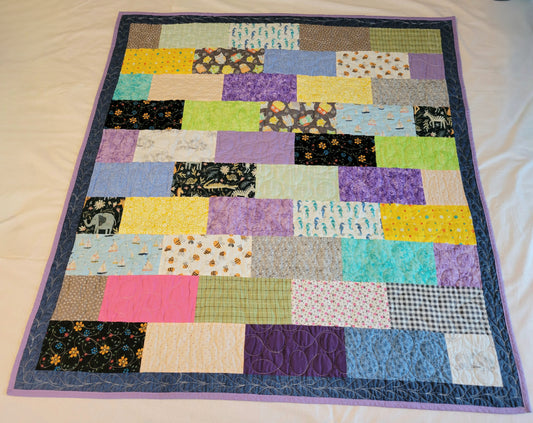 Baby Quilt - Colorful Bricks