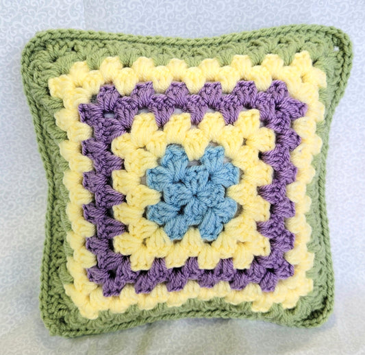 Mini Granny Square Pillow 8"