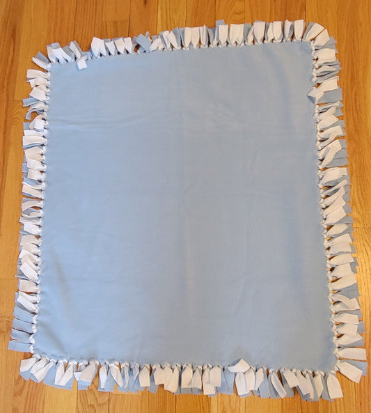 Fleece baby blanket - Blue/White