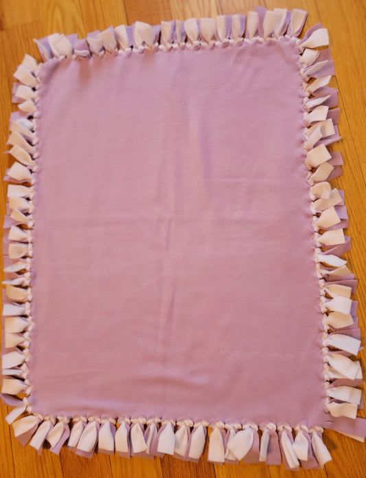 Fleece baby blanket - Purple/White