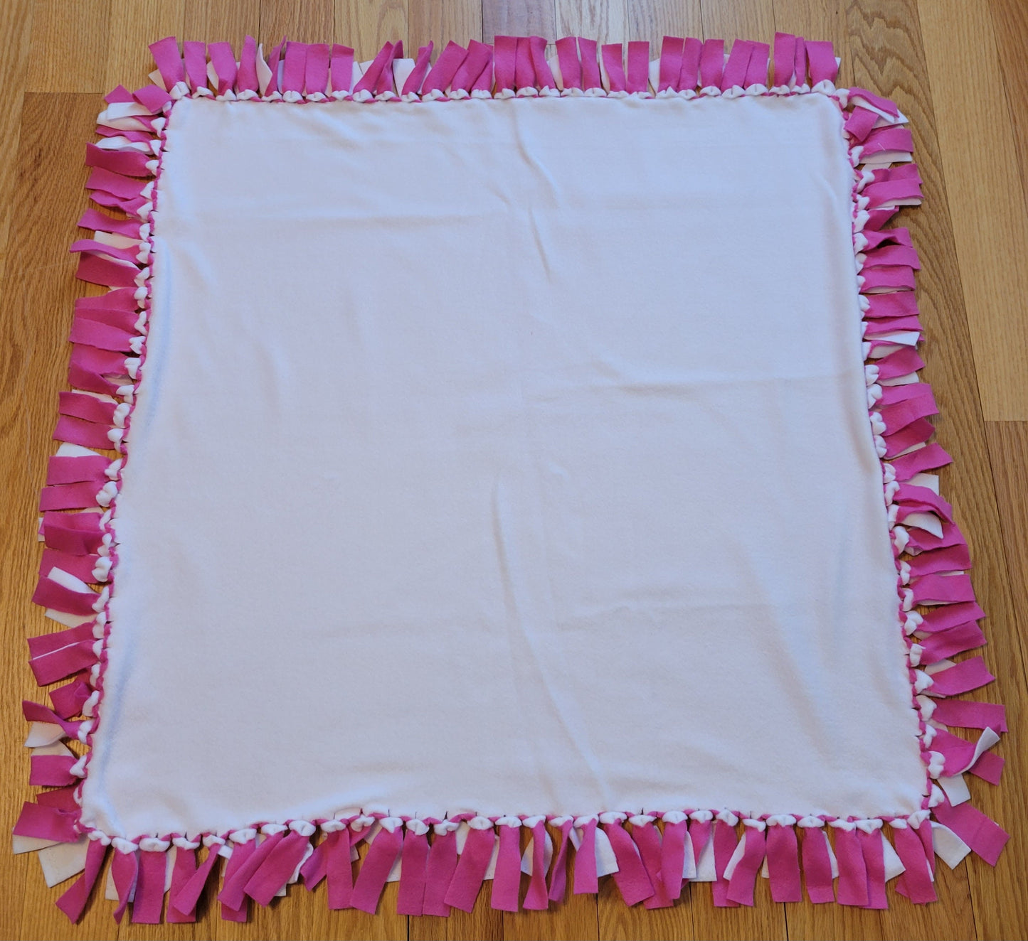 Fleece baby blanket - Pink/White