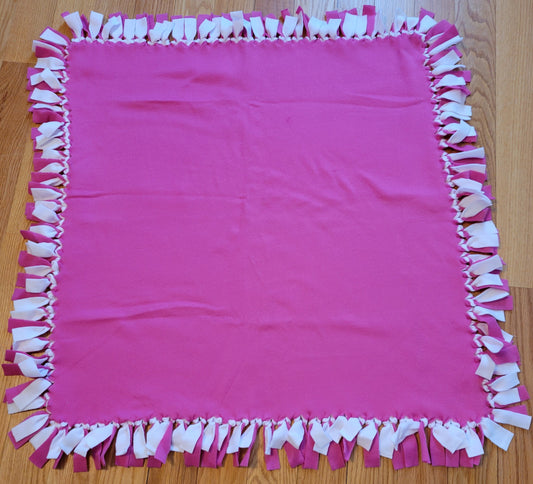 Fleece baby blanket - Pink/White